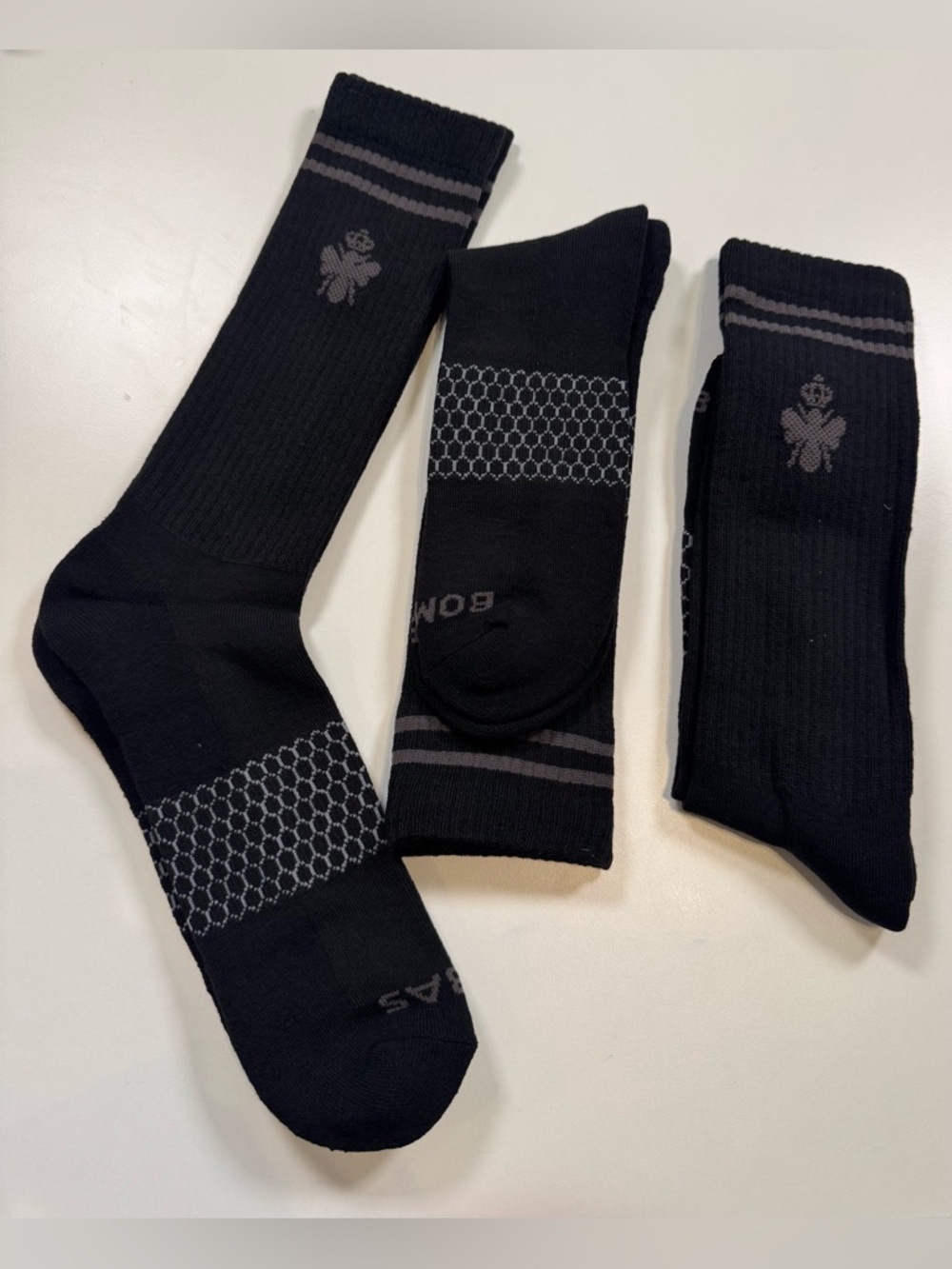 Bombas NWT Unisex 3PK Black Calf length socks SZ: Extra Large